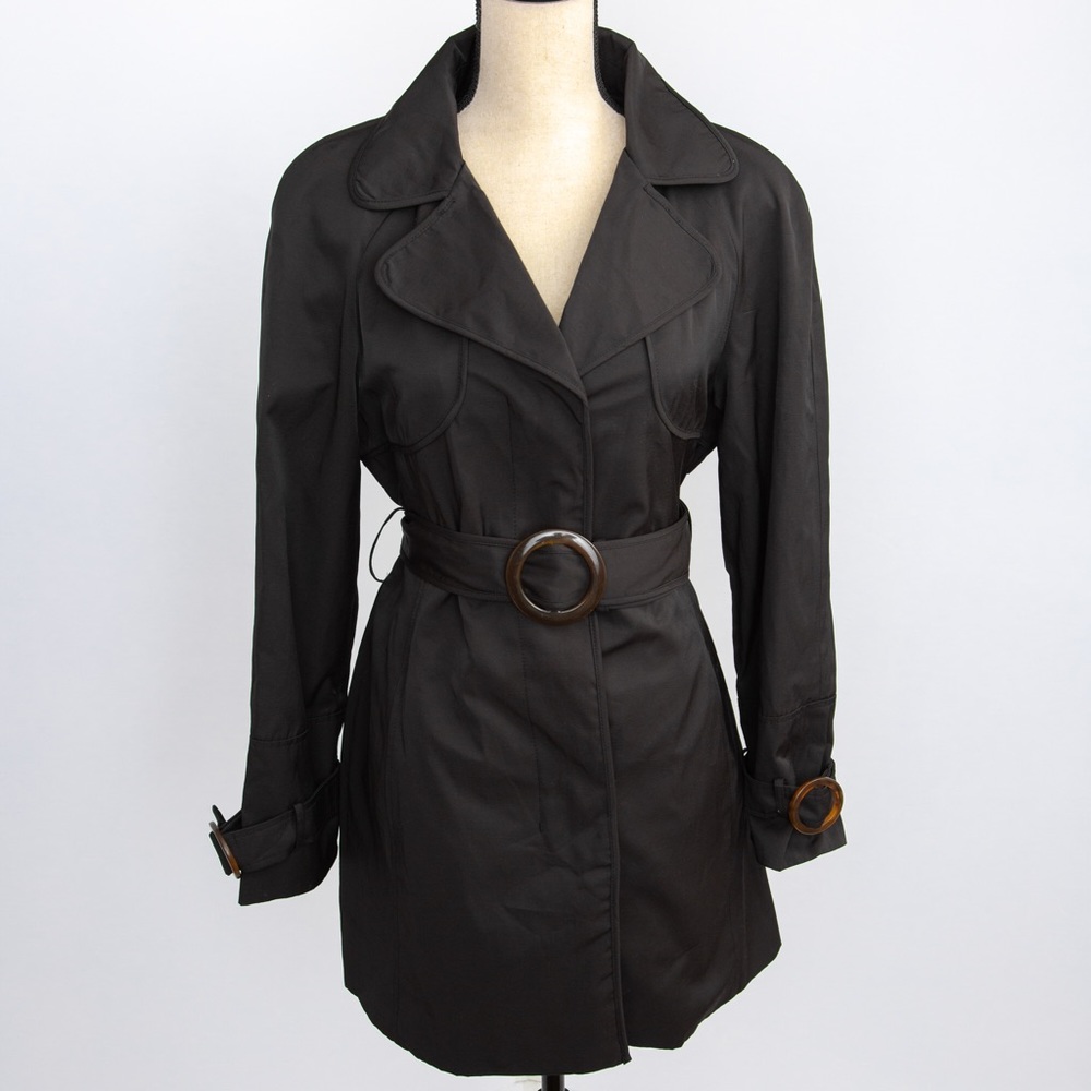 Black trench coat belted single breasted Hillary Radley S - Picture 5 of 13
